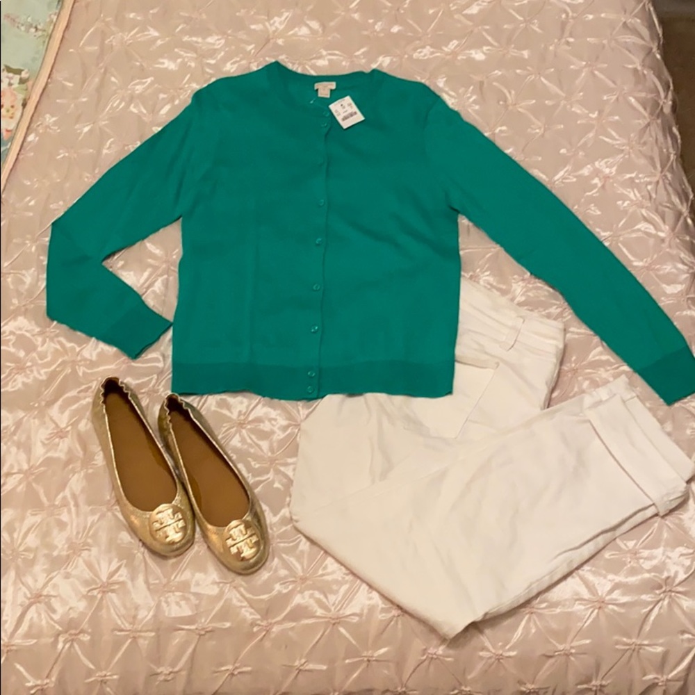 {NWT} J. Crew :: Green Caryn Cardigan Long Sleeve